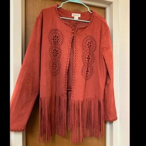XL rust fringe suede ariat jacket